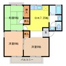 セジュール林A・B 3DKの間取り