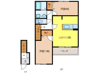 間取図 名鉄名古屋本線/岐南駅 徒歩2分 2階 築12年