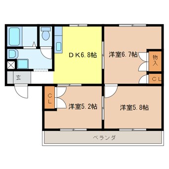 間取図 コーポ各務野