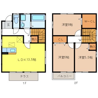 間取図 長谷川様邸貸家