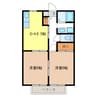 サンモール石山 2DKの間取り