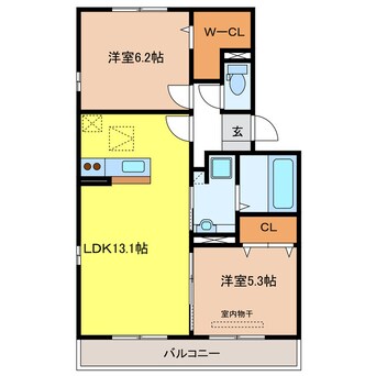 間取図 プルミエⅢ B棟