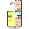 フロール朝日 2LDKの間取り