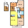 フロール朝日 2LDK+Sの間取り