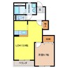リバーガーデン 1LDKの間取り