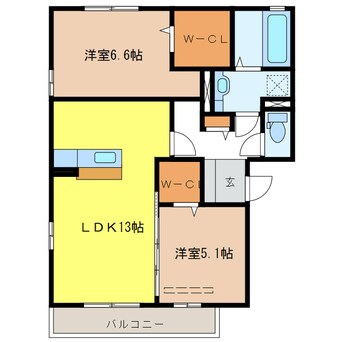 間取図 セジュール三ツ池A