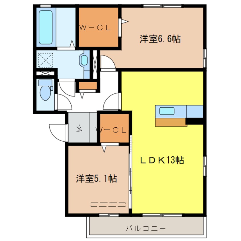 間取図 セジュール三ツ池A