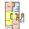 フォンテーヌⅡ 2LDKの間取り