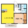 イーストヒルトチマツ 1LDKの間取り