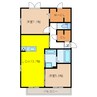 ルピナス　Ａ棟・Ｂ棟 2LDKの間取り