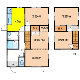 間取図 岐阜市加野貸家