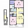 プランドール岐南 2LDKの間取り