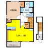 ライジングコートⅠ・Ⅱ 1LDKの間取り