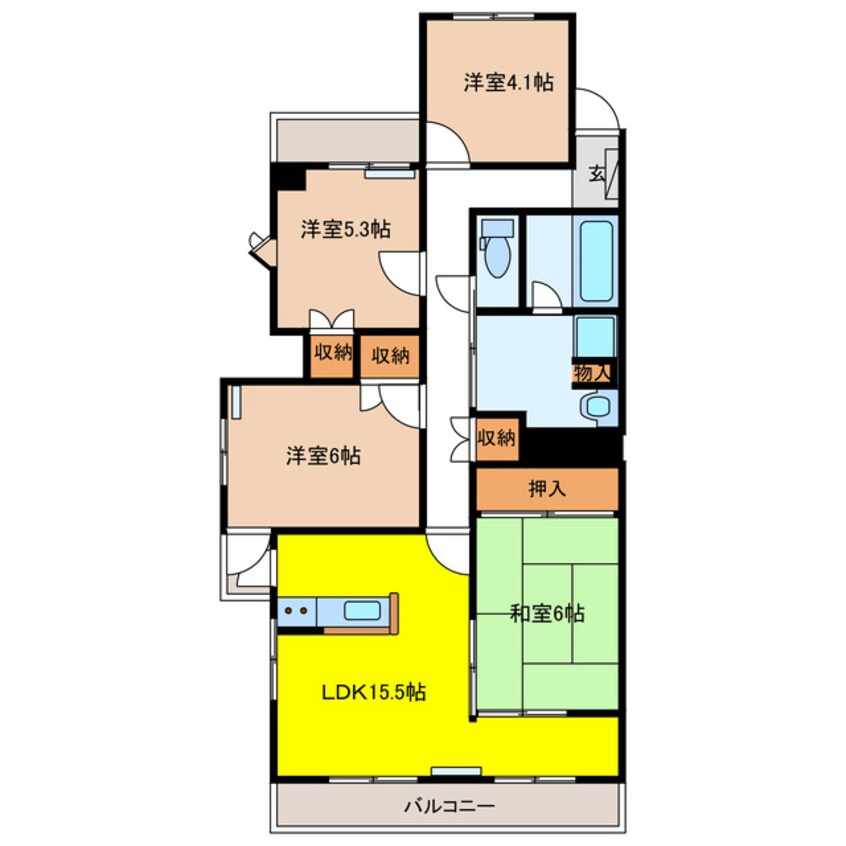 間取図 チサンマンション各務原　5階501