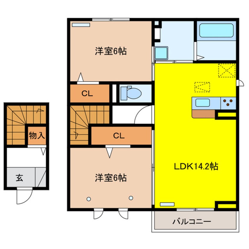 間取図 D-ROOMZEN　レーブ