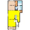 プラシードカーサA・B 1LDKの間取り