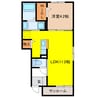 キャトル　セゾンⅠ 1LDKの間取り