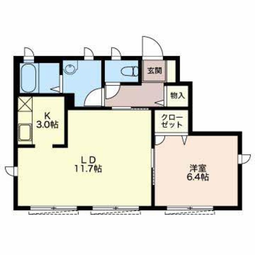 間取図 リバーハーフハイツⅢ　B