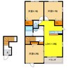 フェリーチェⅡ 3LDKの間取り