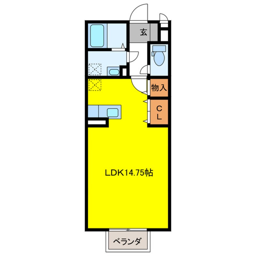 間取図 高山本線（岐阜県内）/美濃太田駅 徒歩13分 2階 築18年