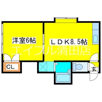 間取図 中央バス/美しが丘3-9 2階 築23年