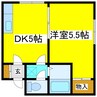 イーストホープ 1DKの間取り