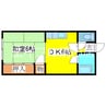 エムズコーポ 1DKの間取り