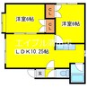 コンフォート平岡33 2LDKの間取り
