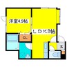 twin court aqua 1LDKの間取り