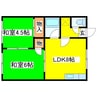 稲穂マンション 2LDKの間取り