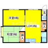 レジデンス平岡 2LDKの間取り