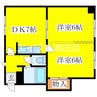 メモリアル清田 2DKの間取り