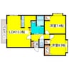 ミュー平岡 2LDKの間取り