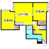 ピアコート平岡Ｄ 2LDKの間取り