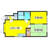 ハイツノース１ 2LDKの間取り
