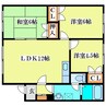 サンハイツ新富 3LDKの間取り