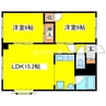アクアトピア北野III 2LDKの間取り