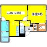 ウェンディクレセントII 1LDKの間取り
