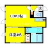 フォレスト平岡II 1LDKの間取り