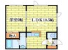 ハイツグリーンヒル 1LDKの間取り