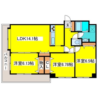 間取図 ハイブライト平岡