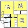 メリーヒル 2LDKの間取り