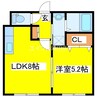 Leone南ヶ丘 1LDKの間取り