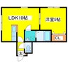 カステル大曲 1LDKの間取り