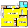シャムロック 2LDKの間取り