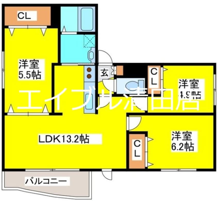 間取図 ワンダーコート清田