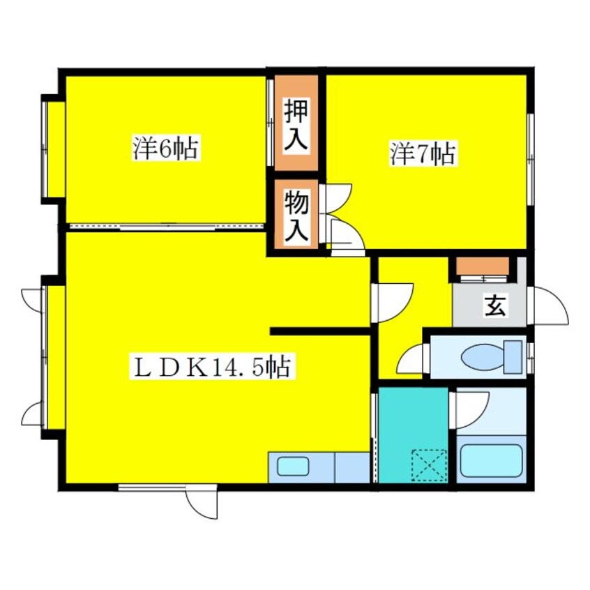 間取図 コーポ松本3