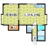 モリエール真栄A 1LDKの間取り