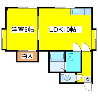 間取図 中央バス/真栄2-2 2階 築34年