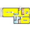 KDマンション1 2LDKの間取り